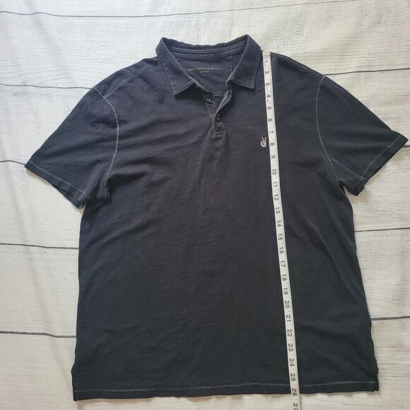 John Varvatos Star USA Size L Black Peace Polo shirt modern minimal sleek smart - Picture 4 of 11